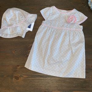NWT JANIE and JACK GREY PINK DRESS HAT 0-3 Month